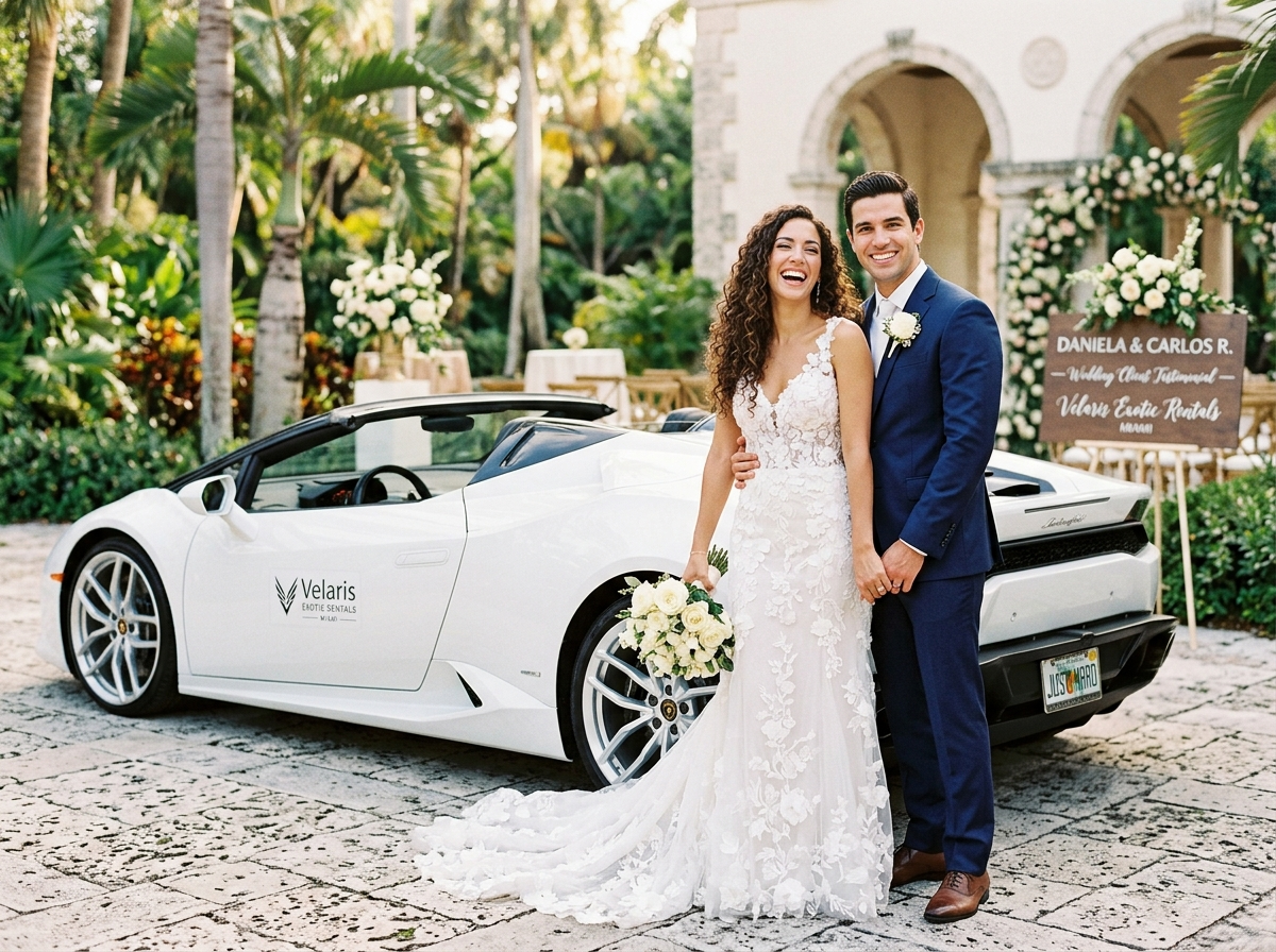 Daniela and Carlos R. testimonial avatar — wedding clients for Velaris Exotic Rentals Miami